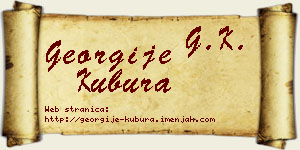 Georgije Kubura vizit kartica